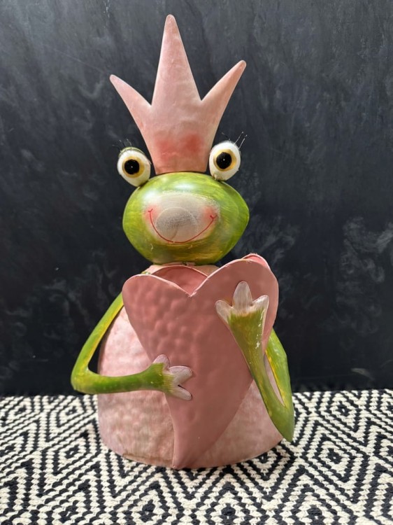 ŻABA METALOWA FIGURKA OGRODOWA OZDOBA DEKORACJA DO OGRODU 40cm