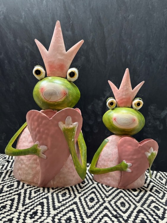 ŻABA METALOWA FIGURKA OGRODOWA OZDOBA DEKORACJA DO OGRODU 40cm