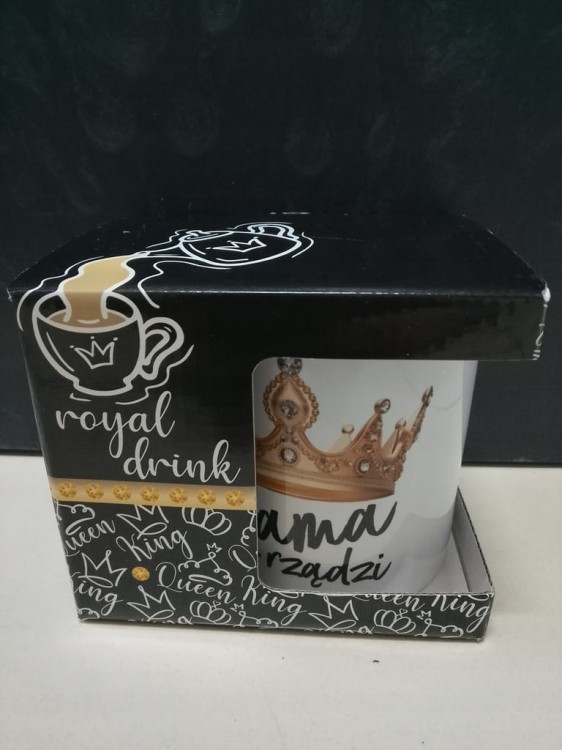 Kubek Mama Rządzi 300ml Prezent na Dzień Matki Ceramiczny Kubek z Nadrukiem