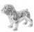 Srebrny piesek dekoracyjny – buldog 15,5 cm