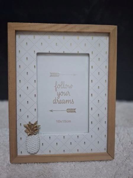 Drewniana ramka na zdjęcie 10x15 cm – styl tropikalny