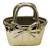Wazon ceramiczny torebka z kokardą złoty połysk 27cm elegancka dekoracja