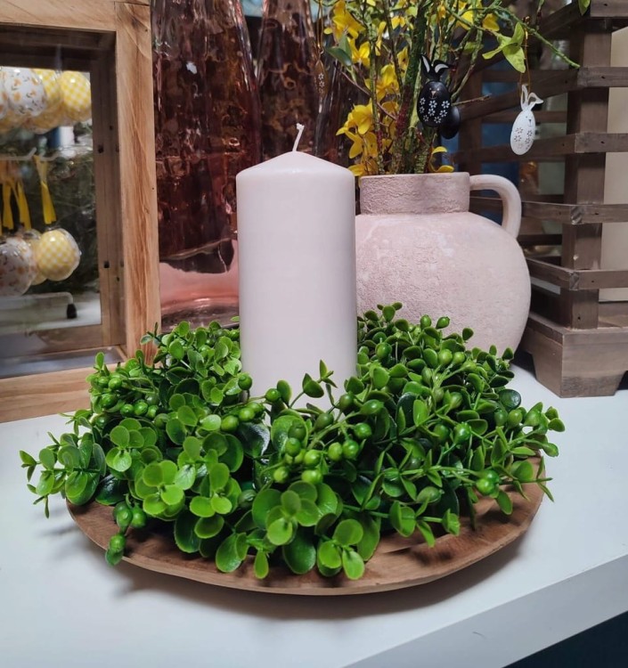 Wianek bukszpanowy sztuczny bukszpan jak żywy 32cm