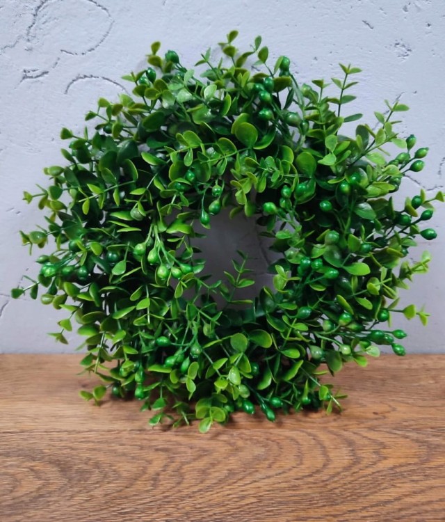 Wianek bukszpanowy sztuczny bukszpan jak żywy 32cm
