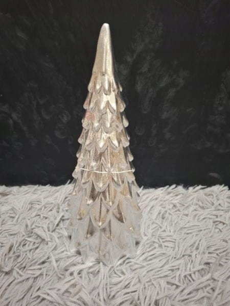 Ceramiczna choinka dekoracyjna 27 cm – srebrna