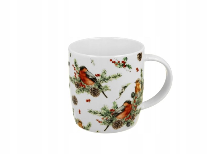 Kubek Świąteczny CHRISTMAS BIRDS w opakowaniu „Choinka” 400 ml