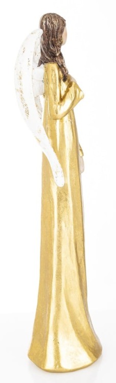 Figurka anioła złota 45 cm z białymi skrzydłami dekoracja świąteczna