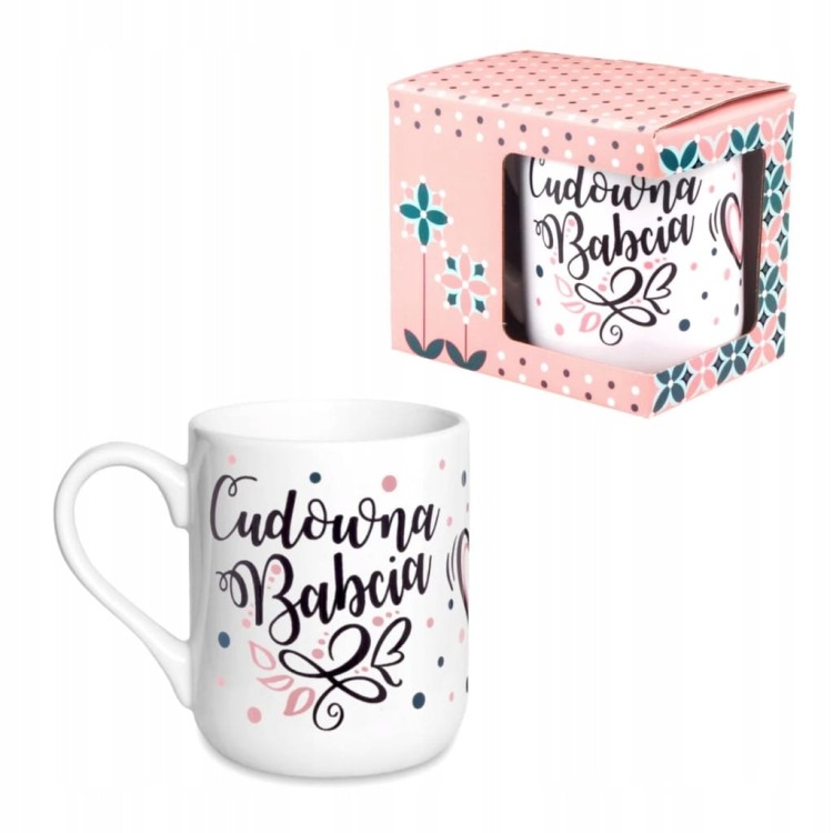 Kubek Cudowna Babcia 300 ml – Prezent na Dzień Babci Ceramiczny w Pudełku