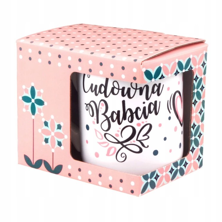 Kubek Cudowna Babcia 300 ml – Prezent na Dzień Babci Ceramiczny w Pudełku
