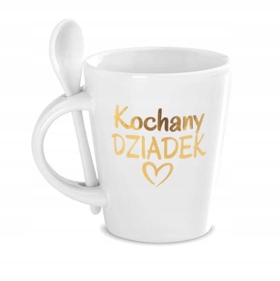 Kubek z Łyżeczką Kochany Dziadek Prezent Dzień Dziadka w pudełku