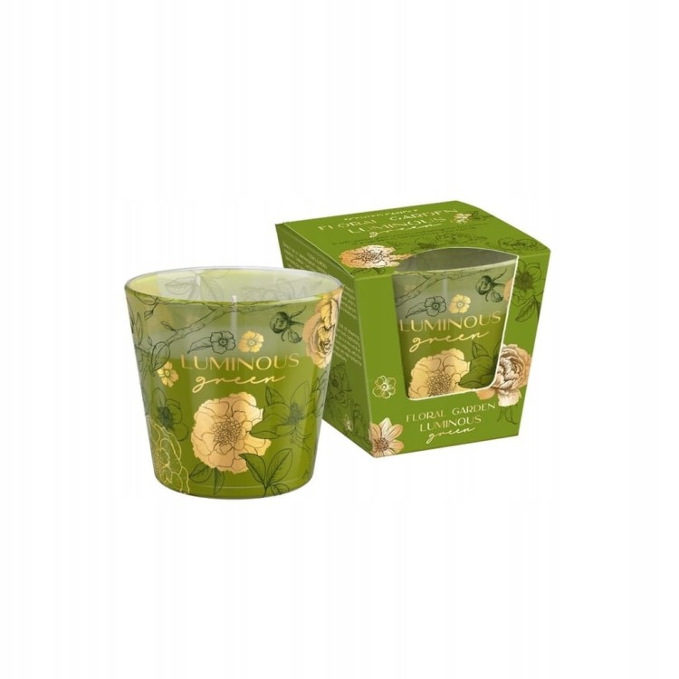Świeca Sojowa Zapachowa Luminous Green 30h Bartek Candles Floral Garden
