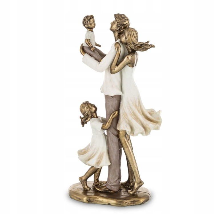 Figurka Rodzina Dekoracyjna 26 cm Rzeźba Rodzice Dzieci Poliresin