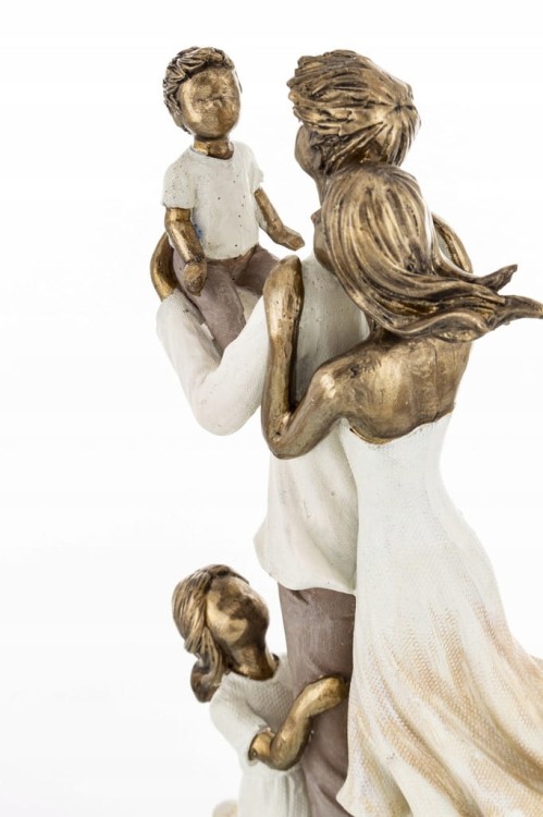 Figurka Rodzina Dekoracyjna 26 cm Rzeźba Rodzice Dzieci Poliresin