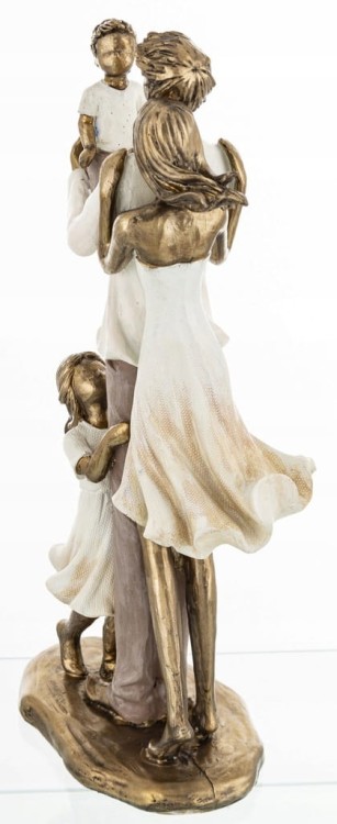 Figurka Rodzina Dekoracyjna 26 cm Rzeźba Rodzice Dzieci Poliresin