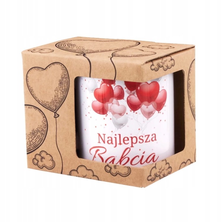 Kubek dla Babci Najlepsza Babcia 300 ml Ceramiczny Prezent na Dzień Babci
