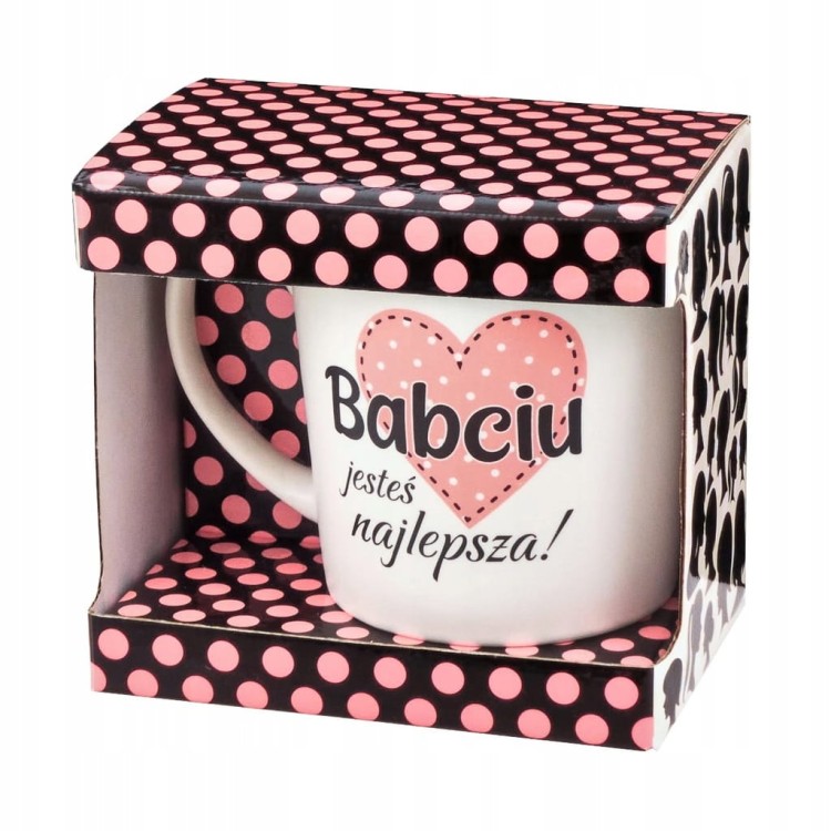 Kubek dla Babci 480ml Babciu jesteś najlepsza Porcelana Prezent Dzień Babci