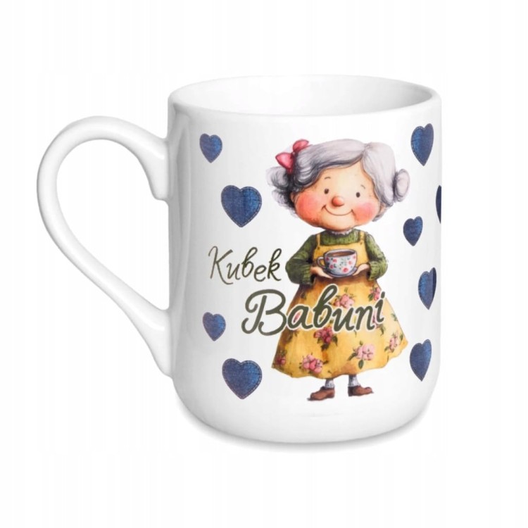 Kubek dla Babci 300ml + Brelok Babuni Idealna Babcia Prezent na Dzień Babci