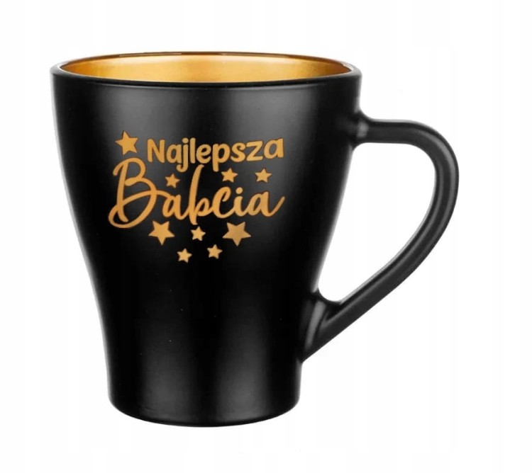 Kubek Dzień Babci Najlepsza Babcia czarny mat 360 ml grawer prezent