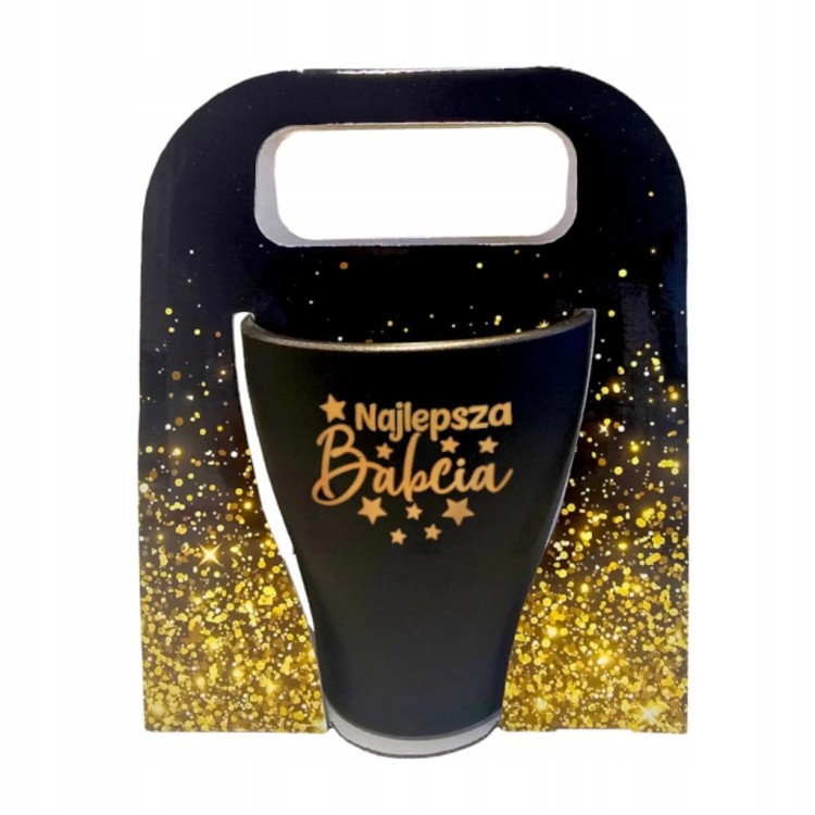 Kubek Dzień Babci Najlepsza Babcia czarny mat 360 ml grawer prezent