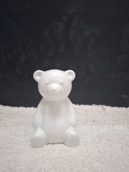 Skarbonka ceramiczna miś biały mały 7,5x8x11,5 cm